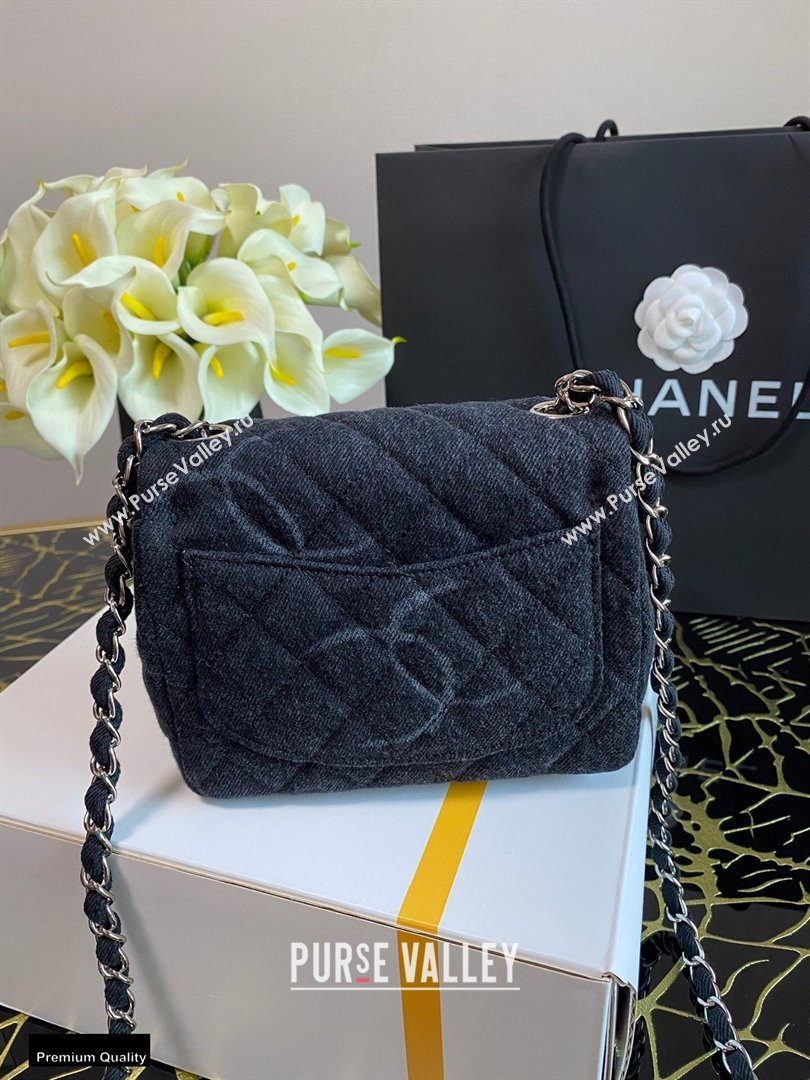 Chanel Denim Classic Flap Mini Bag Black 2021 (jiyuan-21012703)