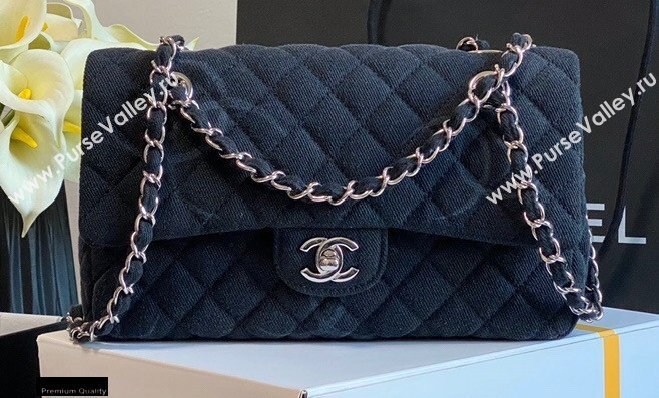 Chanel Denim Classic Flap Medium Bag Black 2021 (jiyuan-21012702)