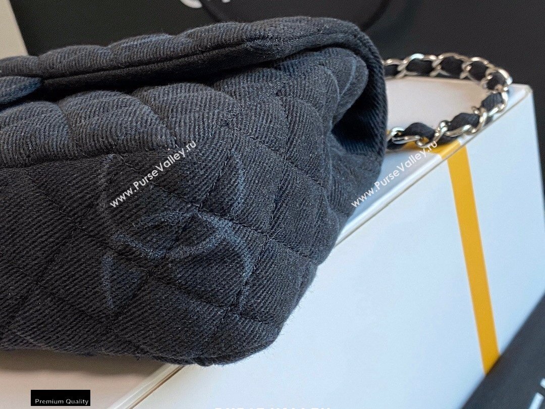 Chanel Denim Classic Flap Medium Bag Black 2021 (jiyuan-21012702)