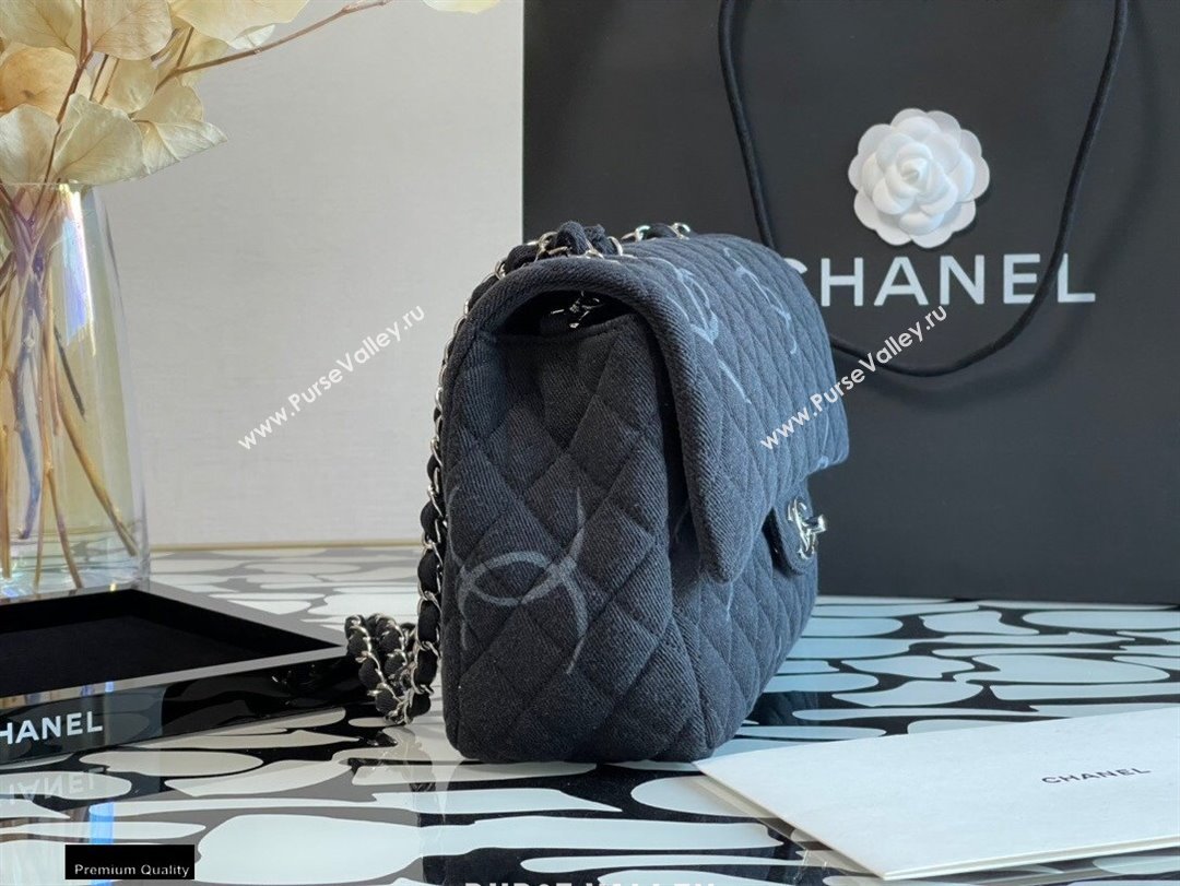 Chanel Denim Classic Flap Jumbo/Large Bag Black 2021 (jiyuan-21012701)