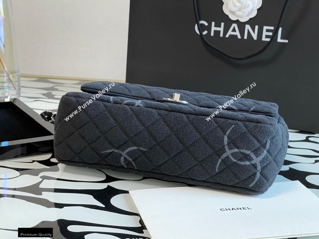 Chanel Denim Classic Flap Jumbo/Large Bag Black 2021 (jiyuan-21012701)