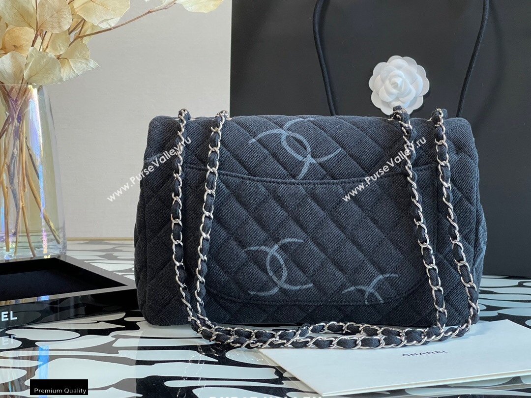 Chanel Denim Classic Flap Jumbo/Large Bag Black 2021 (jiyuan-21012701)