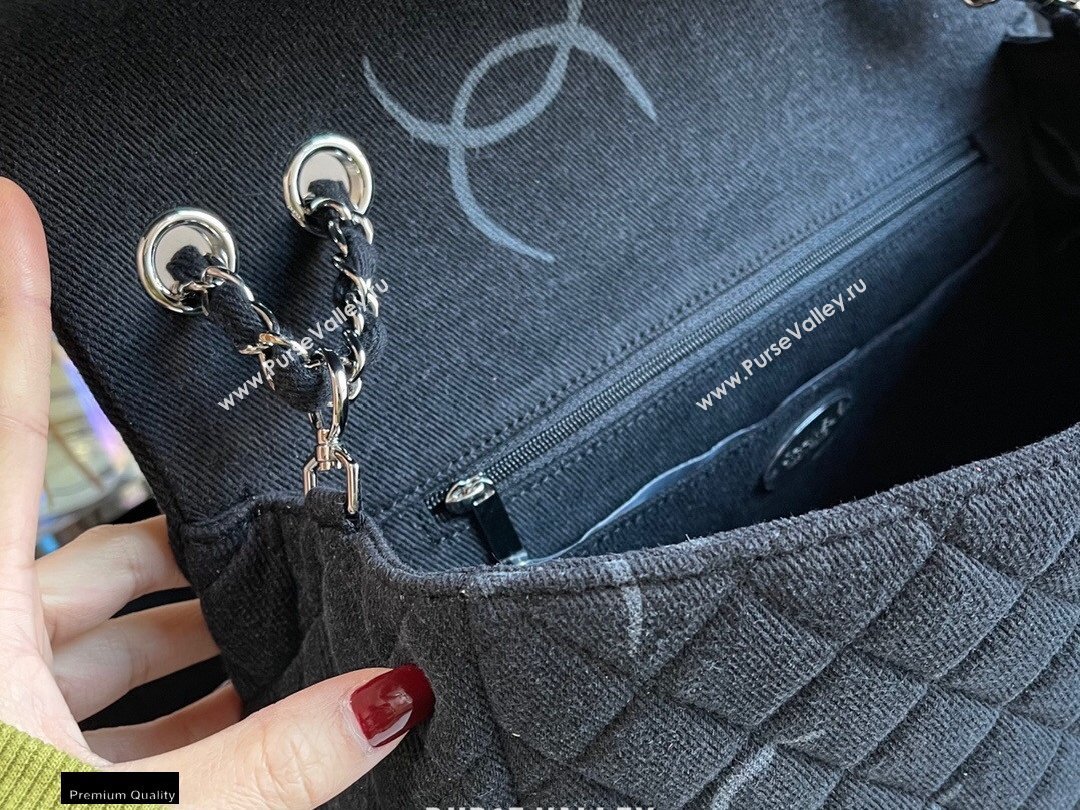 Chanel Denim Classic Flap Jumbo/Large Bag Black 2021 (jiyuan-21012701)