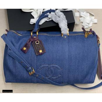 Chanel Denim Blue Travel Bowling Bag 2021 (jiyuan-21012707)