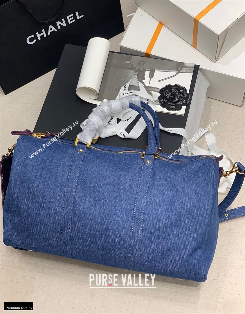 Chanel Denim Blue Travel Bowling Bag 2021 (jiyuan-21012707)