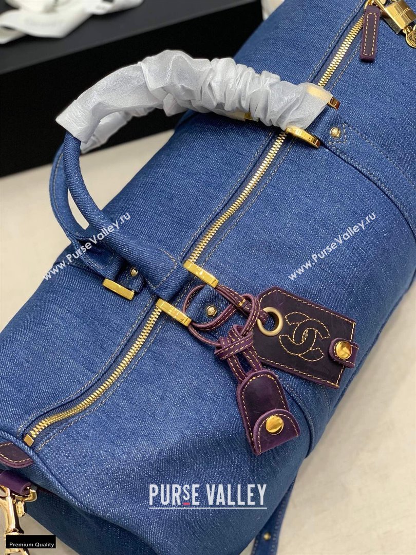 Chanel Denim Blue Travel Bowling Bag 2021 (jiyuan-21012707)
