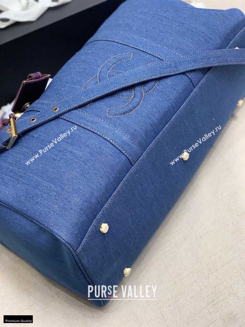 Chanel Denim Blue Travel Bowling Bag 2021 (jiyuan-21012707)