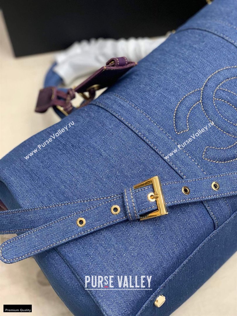 Chanel Denim Blue Travel Bowling Bag 2021 (jiyuan-21012707)