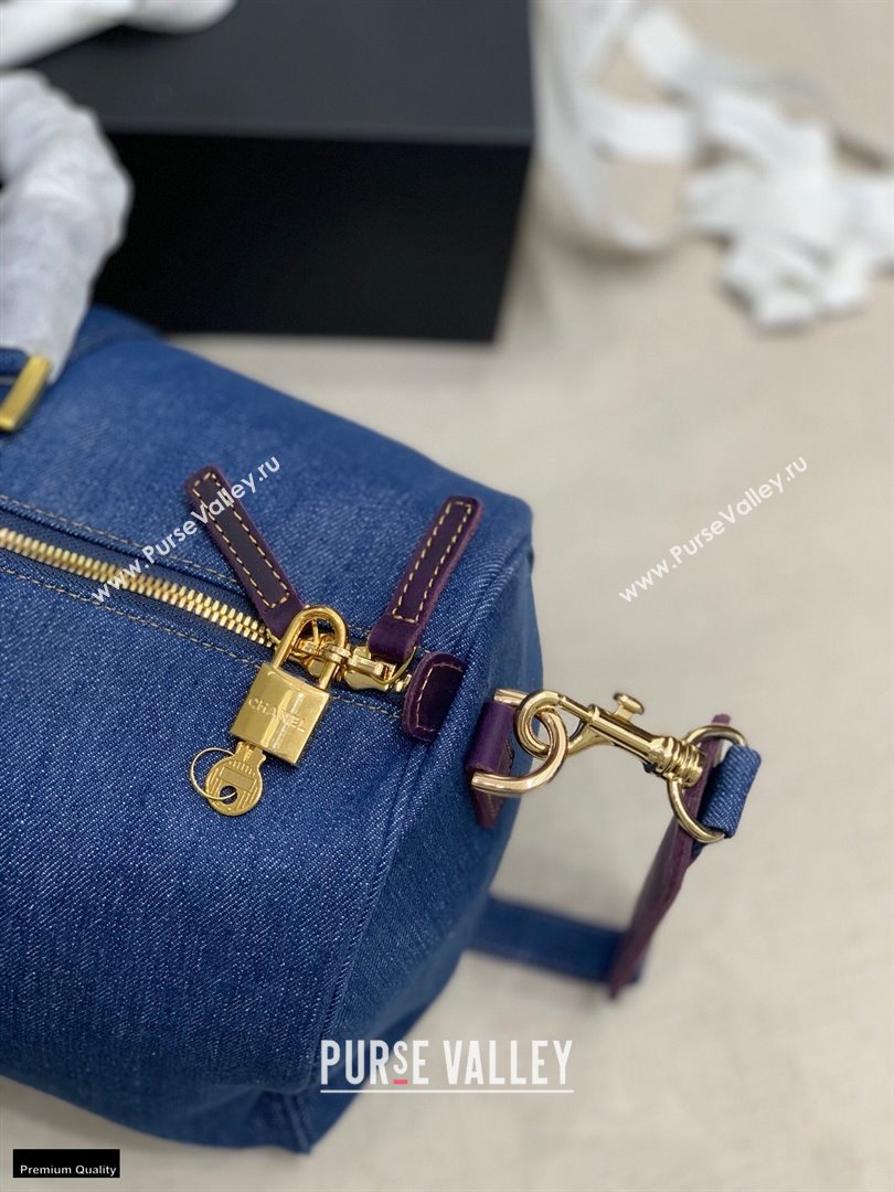 Chanel Denim Blue Travel Bowling Bag 2021 (jiyuan-21012707)