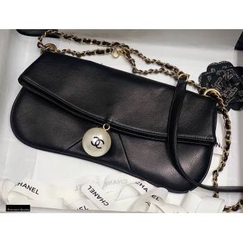 Chanel Fold-top Pearl Shoulder Bag Black 2021 (jiyuan-21012710)