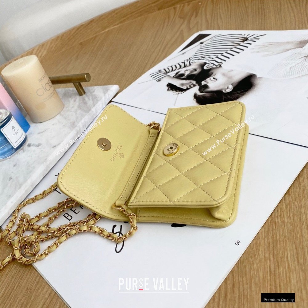 Chanel Zirconium Crystal CC Logo Small Clutch with Chain Bag AP1942 Yellow 2021 (yingfeng-21012227)