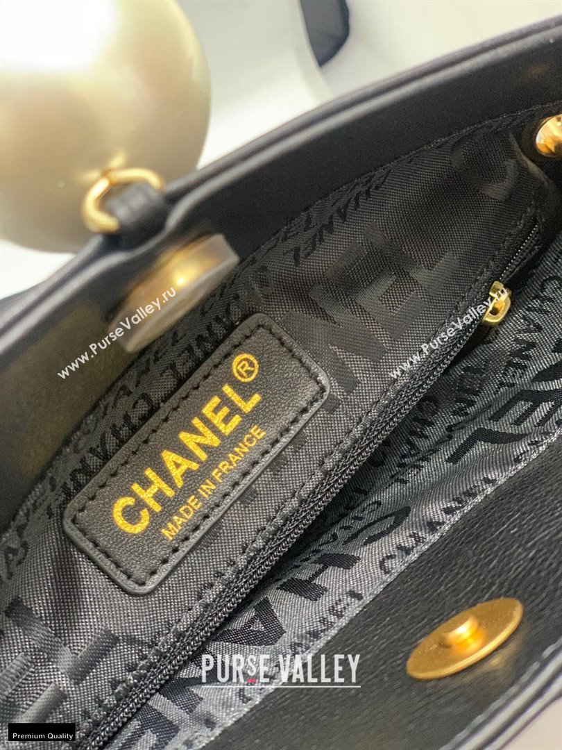 Chanel Fold-top Pearl Shoulder Bag Black 2021 (jiyuan-21012710)
