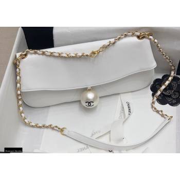 Chanel Fold-top Pearl Shoulder Bag White 2021 (jiyuan-21012711)