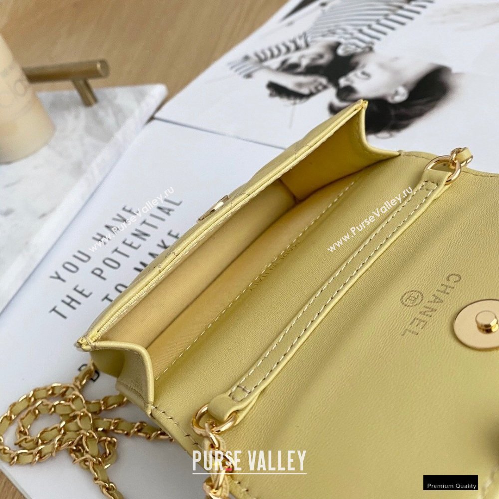 Chanel Zirconium Crystal CC Logo Small Clutch with Chain Bag AP1942 Yellow 2021 (yingfeng-21012227)