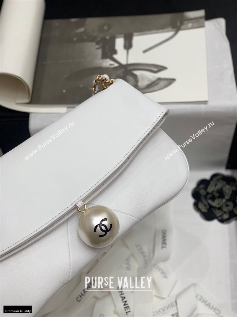 Chanel Fold-top Pearl Shoulder Bag White 2021 (jiyuan-21012711)