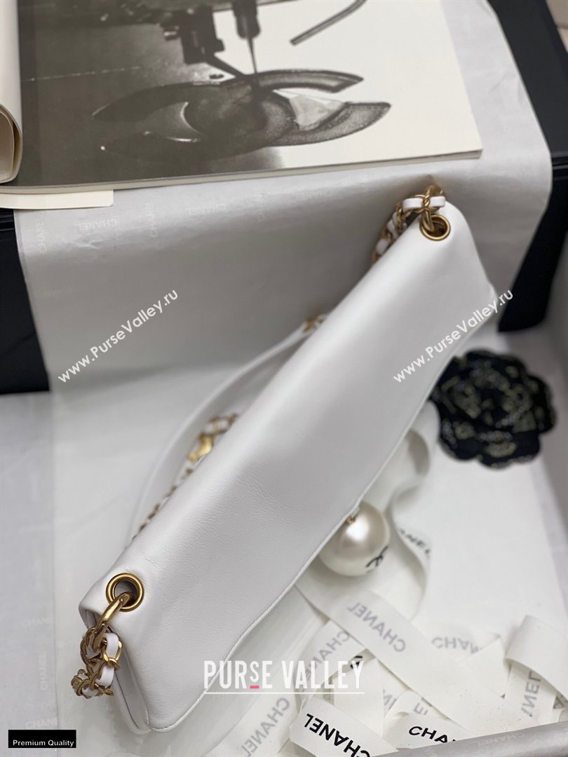 Chanel Fold-top Pearl Shoulder Bag White 2021 (jiyuan-21012711)