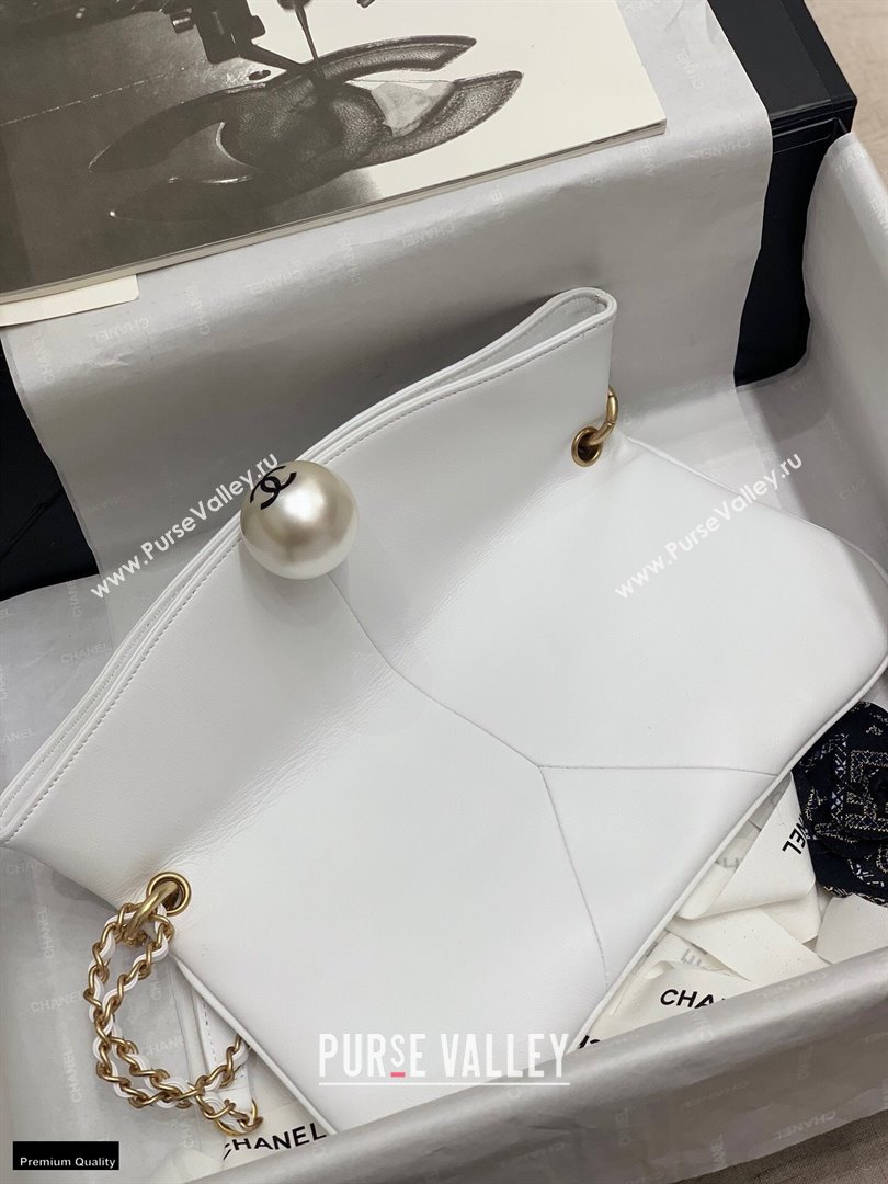 Chanel Fold-top Pearl Shoulder Bag White 2021 (jiyuan-21012711)