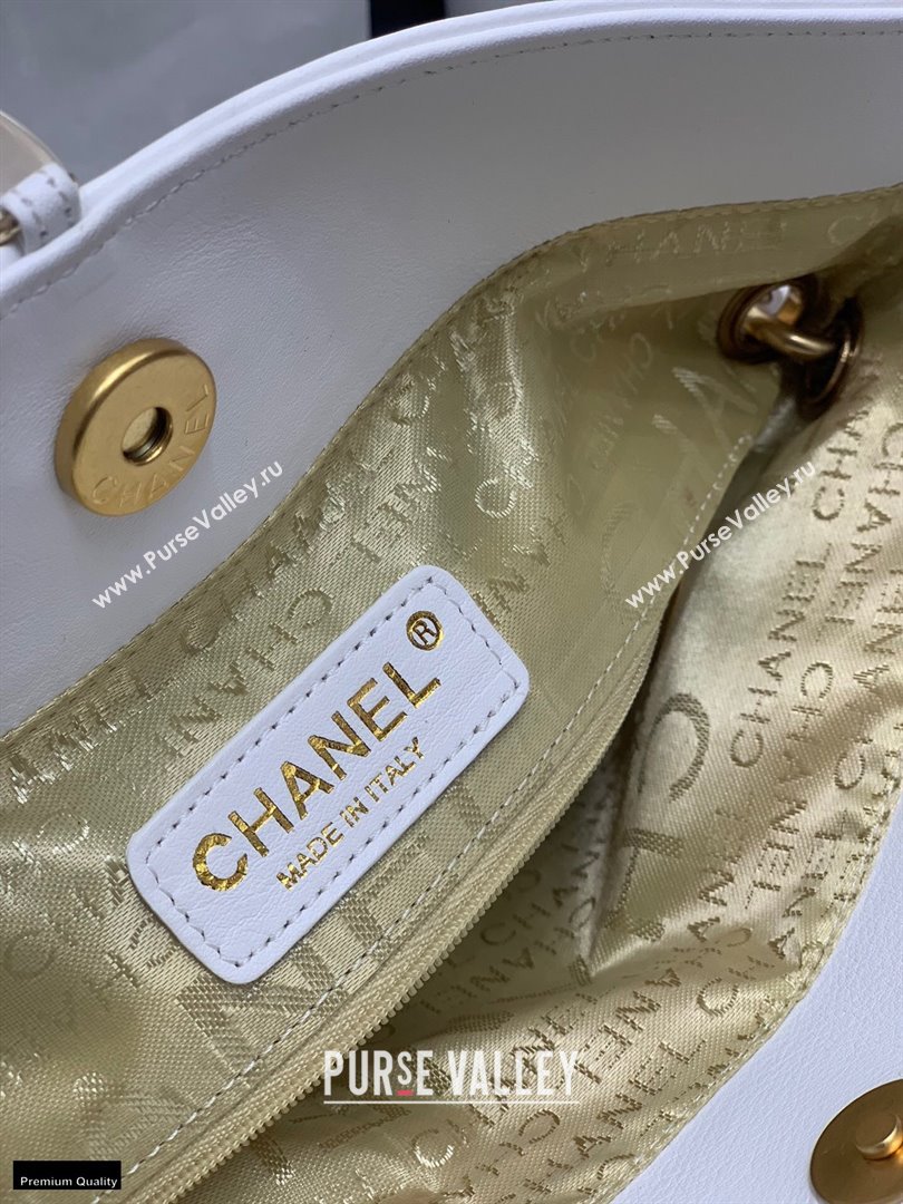 Chanel Fold-top Pearl Shoulder Bag White 2021 (jiyuan-21012711)