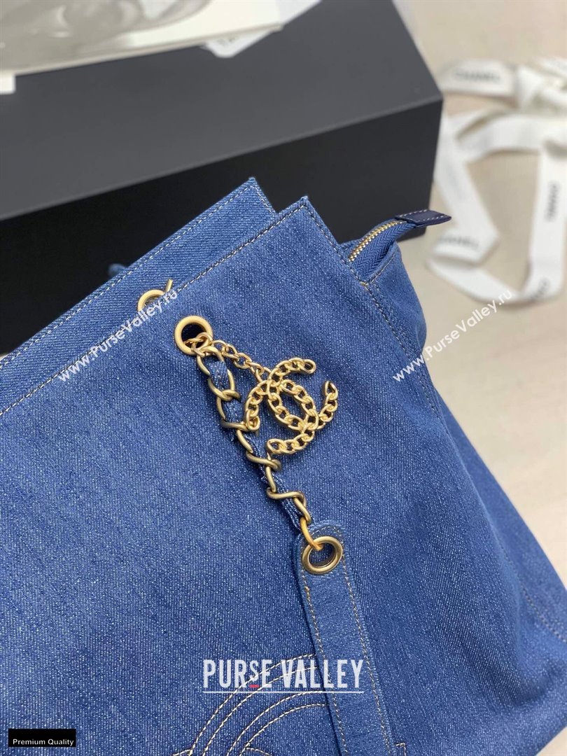 Chanel Denim Blue Vintage CC Logo Shopping Tote Bag 2021 (jiyuan-21012709)