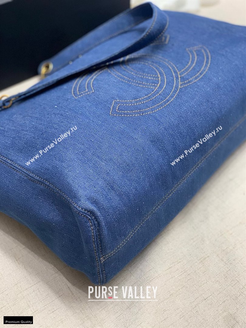 Chanel Denim Blue Vintage CC Logo Shopping Tote Bag 2021 (jiyuan-21012709)