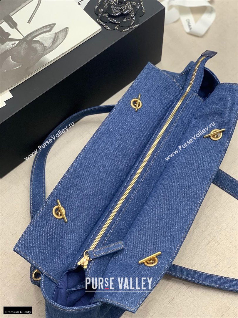 Chanel Denim Blue Vintage CC Logo Shopping Tote Bag 2021 (jiyuan-21012709)