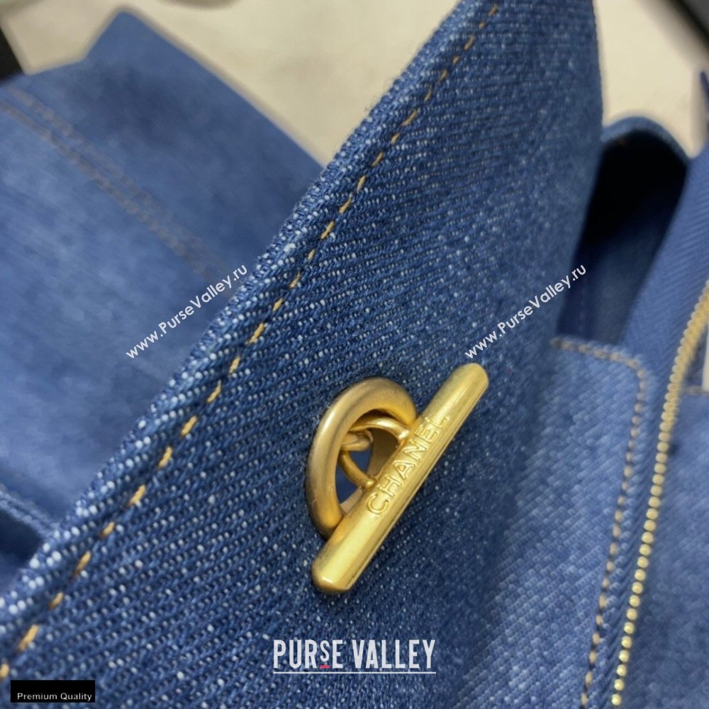 Chanel Denim Blue Vintage CC Logo Shopping Tote Bag 2021 (jiyuan-21012709)