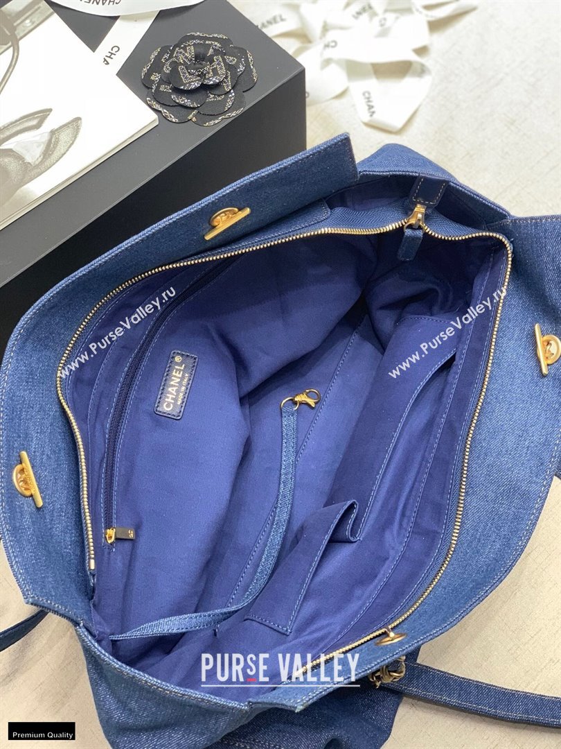 Chanel Denim Blue Vintage CC Logo Shopping Tote Bag 2021 (jiyuan-21012709)