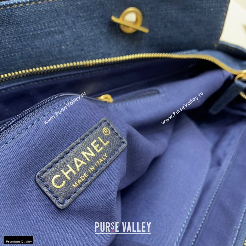 Chanel Denim Blue Vintage CC Logo Shopping Tote Bag 2021 (jiyuan-21012709)