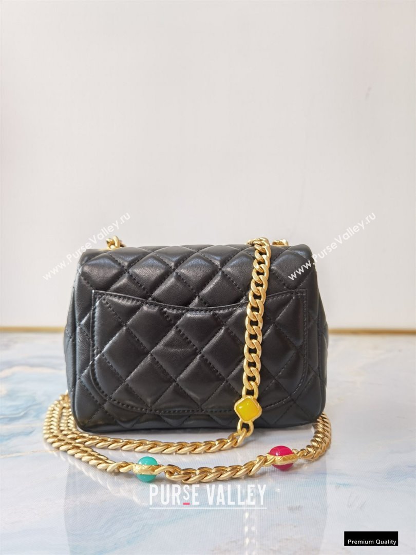 Chanel Resin Chain Lambskin Mini Flap Bag AS2379 Black 2021 (jiyuan/haoyun-21012235)