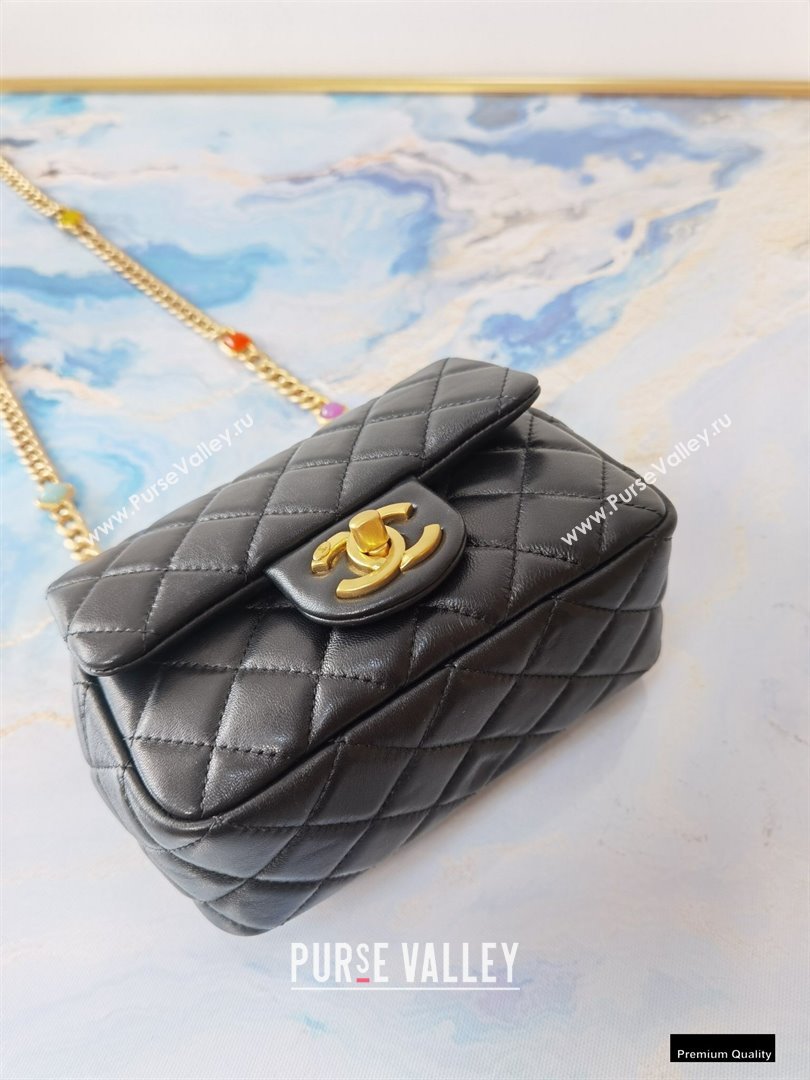 Chanel Resin Chain Lambskin Mini Flap Bag AS2379 Black 2021 (jiyuan/haoyun-21012235)