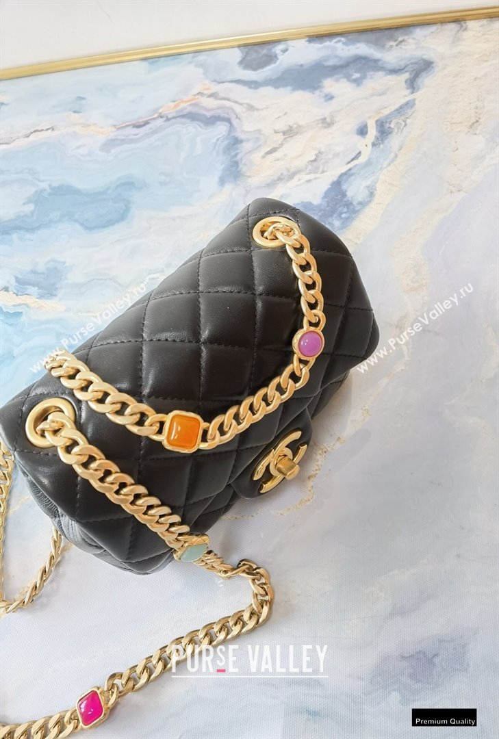 Chanel Resin Chain Lambskin Mini Flap Bag AS2379 Black 2021 (jiyuan/haoyun-21012235)