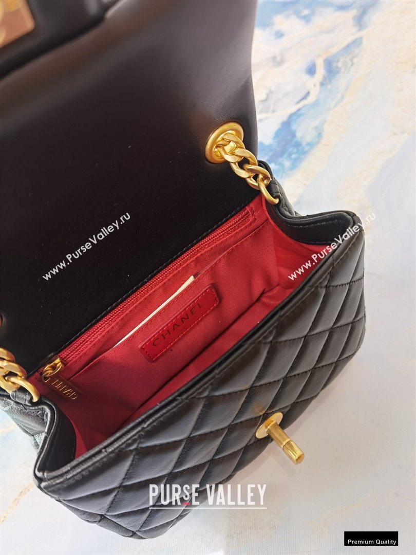 Chanel Resin Chain Lambskin Mini Flap Bag AS2379 Black 2021 (jiyuan/haoyun-21012235)