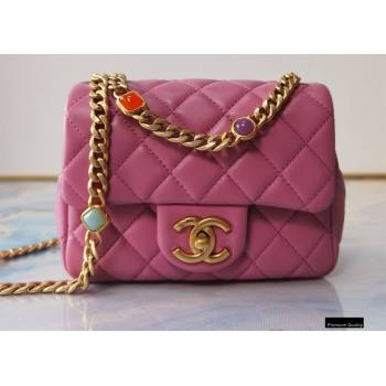 Chanel Resin Chain Lambskin Mini Flap Bag AS2379 Pink 2021 (jiyuan/haoyun-21012243)