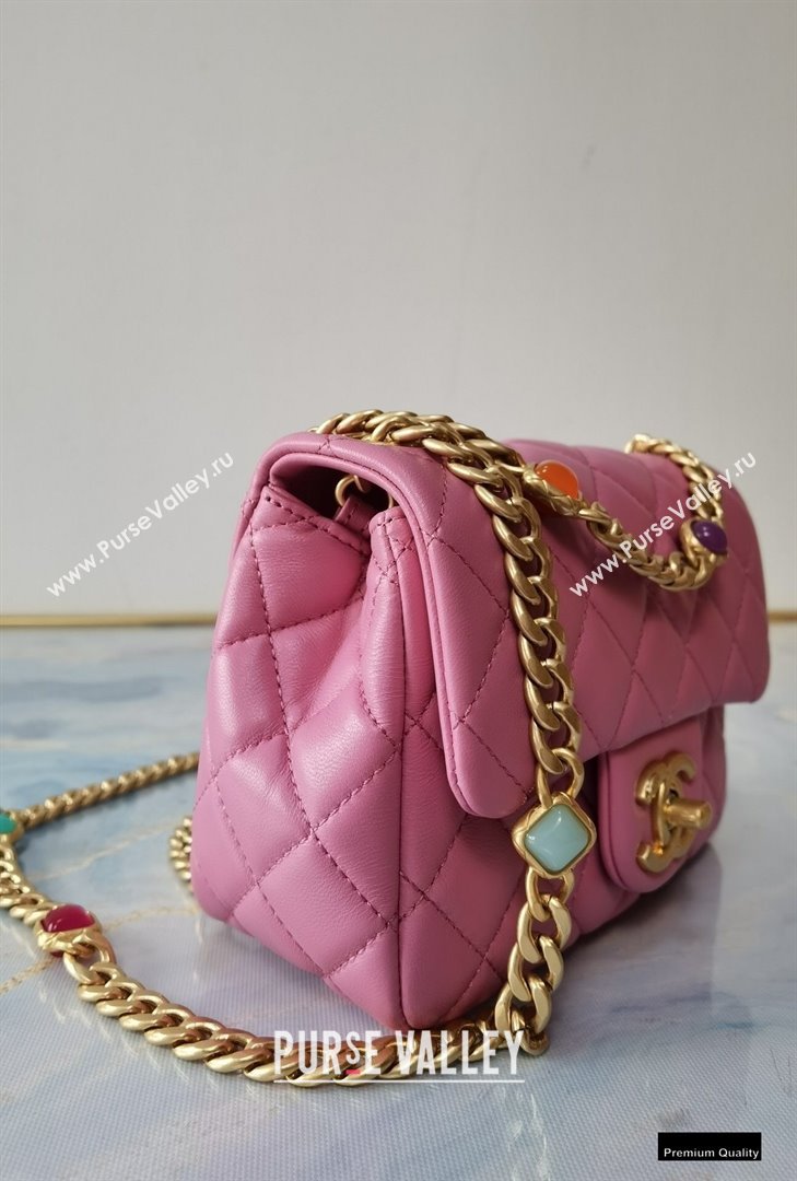 Chanel Resin Chain Lambskin Mini Flap Bag AS2379 Pink 2021 (jiyuan/haoyun-21012243)