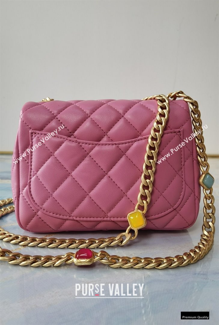 Chanel Resin Chain Lambskin Mini Flap Bag AS2379 Pink 2021 (jiyuan/haoyun-21012243)