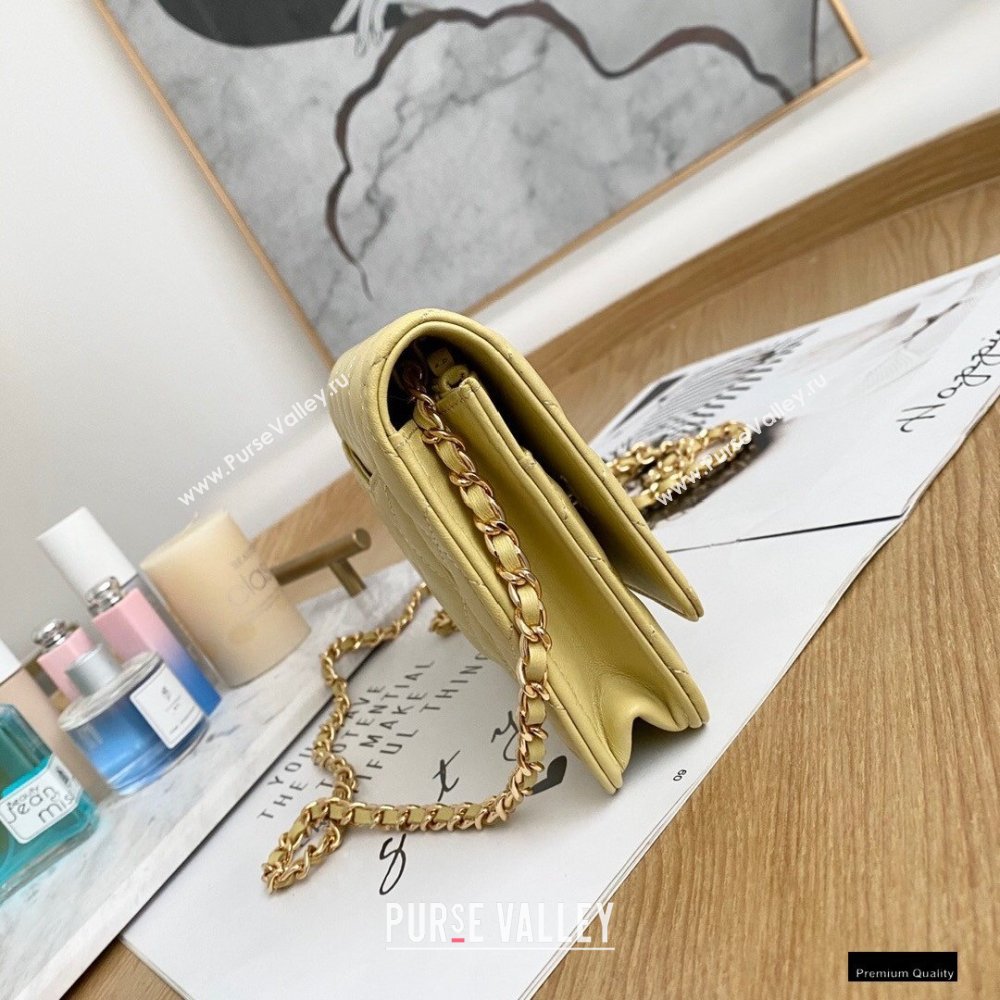 Chanel Zirconium Crystal CC Logo Wallet on Chain WOC Bag AP1943 Yellow 2021 (yingfeng-21012221)