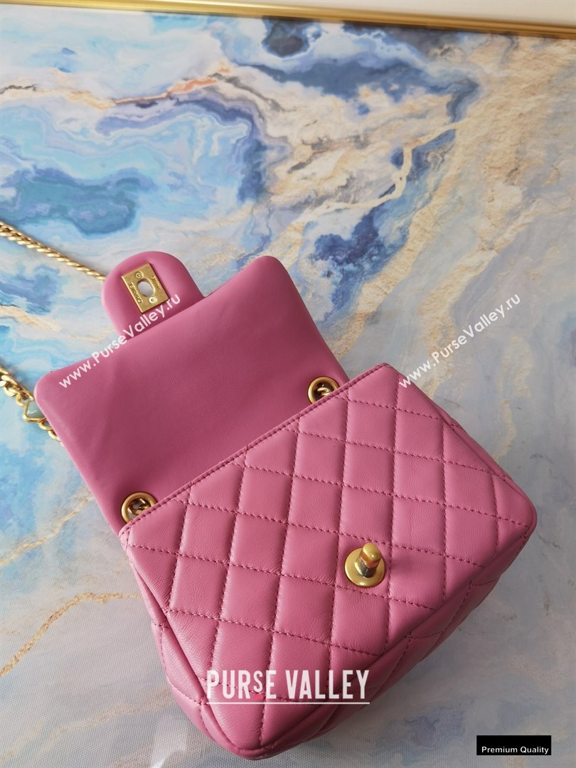 Chanel Resin Chain Lambskin Mini Flap Bag AS2379 Pink 2021 (jiyuan/haoyun-21012243)