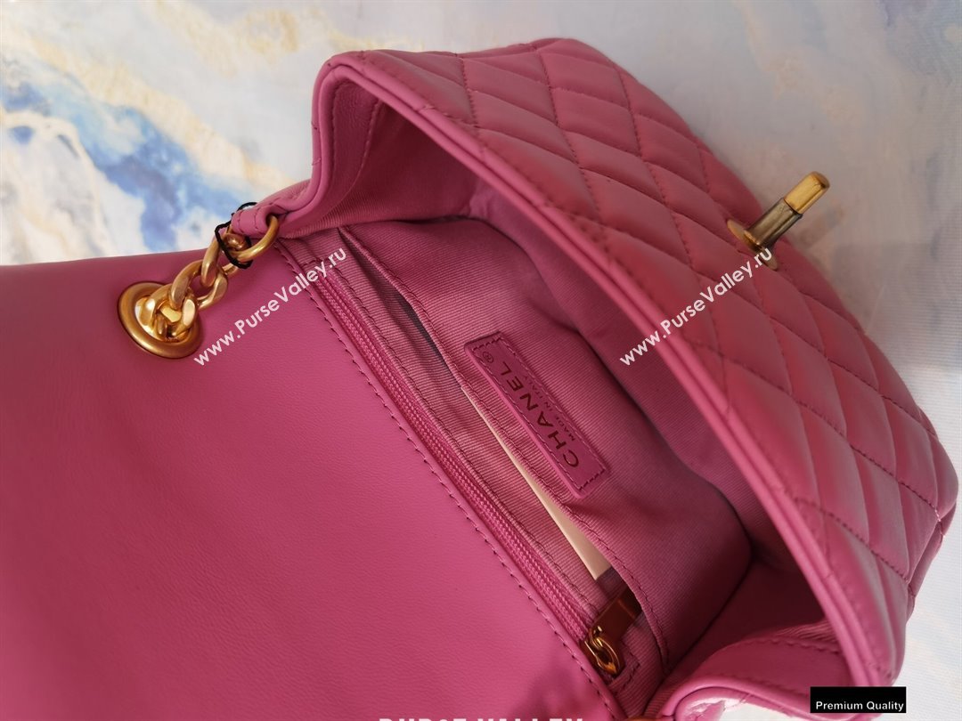 Chanel Resin Chain Lambskin Mini Flap Bag AS2379 Pink 2021 (jiyuan/haoyun-21012243)