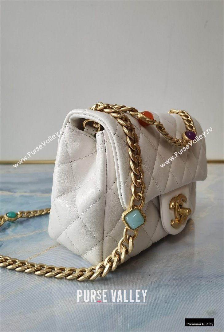 Chanel Resin Chain Lambskin Mini Flap Bag AS2379 Creamy 2021 (jiyuan/haoyun-21012238)