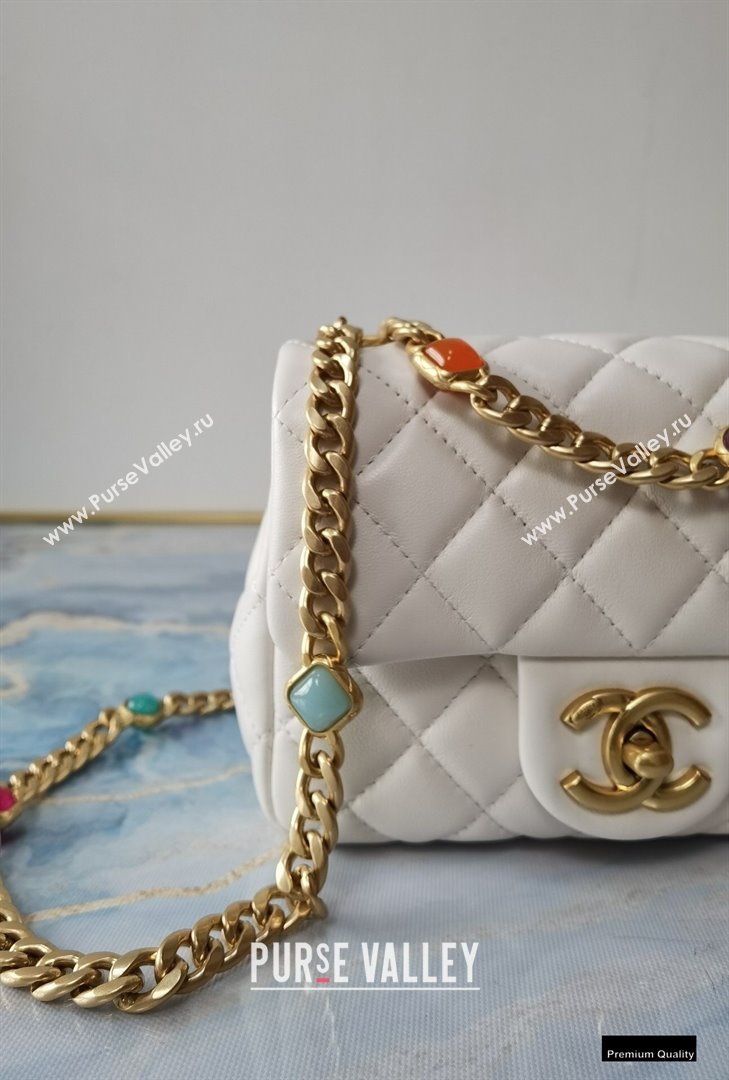 Chanel Resin Chain Lambskin Mini Flap Bag AS2379 Creamy 2021 (jiyuan/haoyun-21012238)