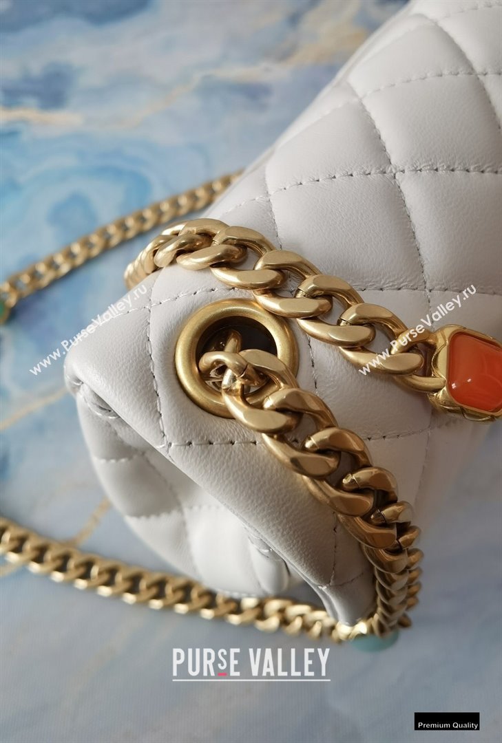 Chanel Resin Chain Lambskin Mini Flap Bag AS2379 Creamy 2021 (jiyuan/haoyun-21012238)