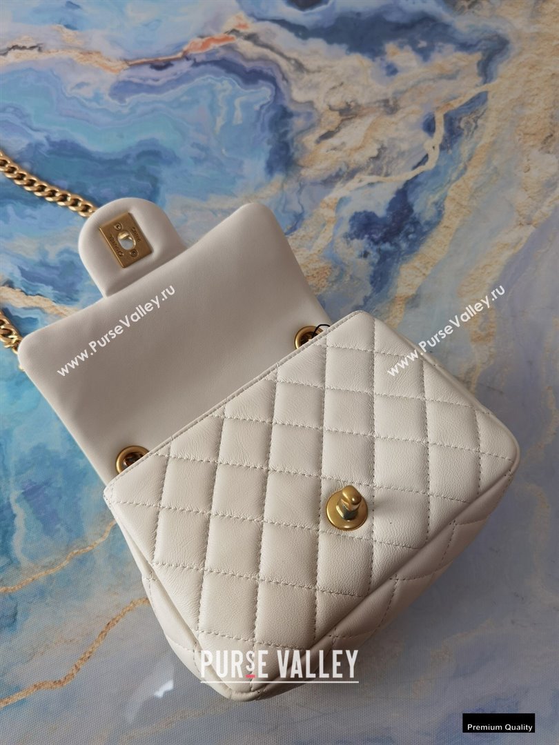 Chanel Resin Chain Lambskin Mini Flap Bag AS2379 Creamy 2021 (jiyuan/haoyun-21012238)