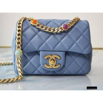 Chanel Resin Chain Lambskin Mini Flap Bag AS2379 Denim Blue 2021 (jiyuan/haoyun-21012237)