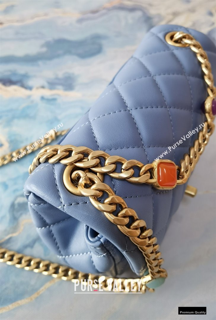 Chanel Resin Chain Lambskin Mini Flap Bag AS2379 Denim Blue 2021 (jiyuan/haoyun-21012237)