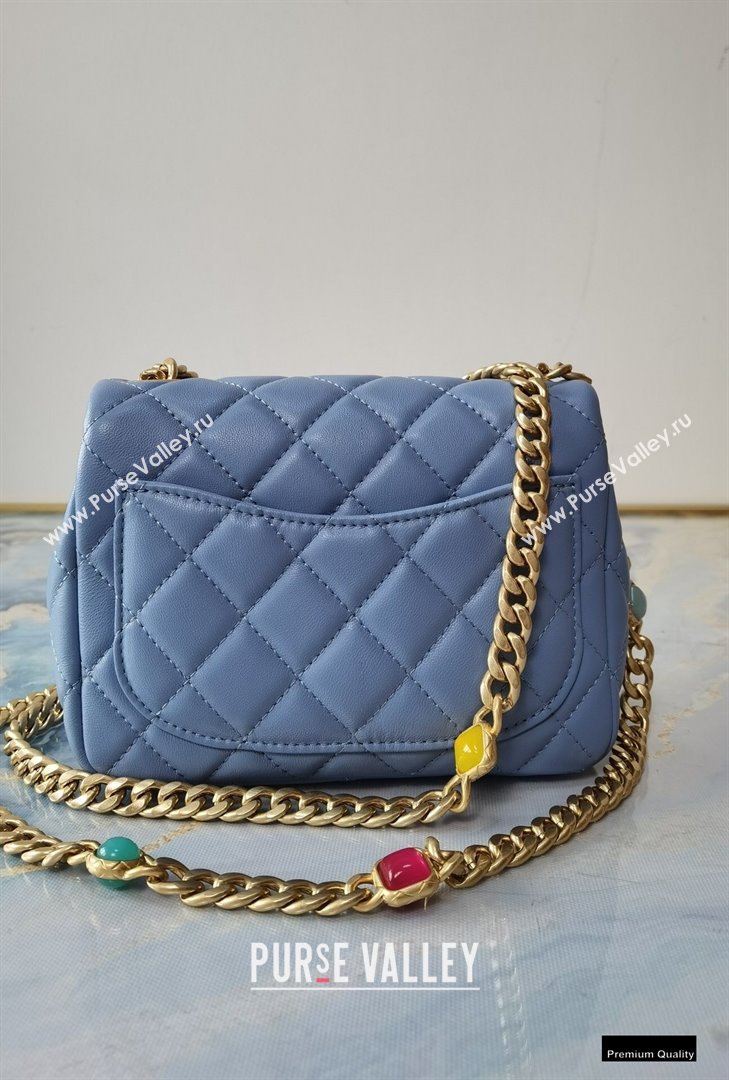 Chanel Resin Chain Lambskin Mini Flap Bag AS2379 Denim Blue 2021 (jiyuan/haoyun-21012237)