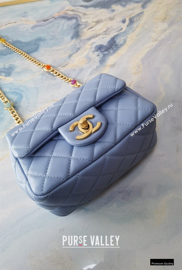 Chanel Resin Chain Lambskin Mini Flap Bag AS2379 Denim Blue 2021 (jiyuan/haoyun-21012237)