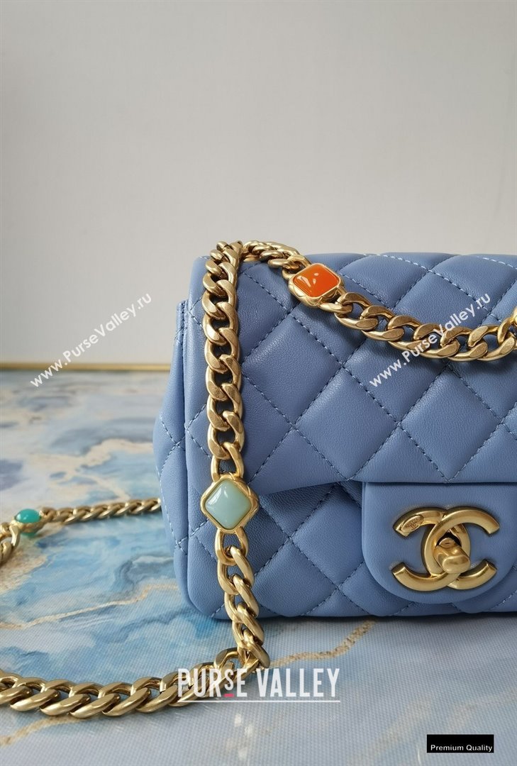 Chanel Resin Chain Lambskin Mini Flap Bag AS2379 Denim Blue 2021 (jiyuan/haoyun-21012237)