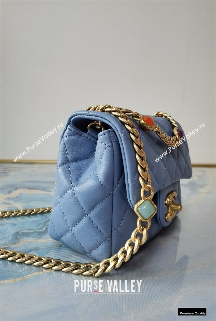 Chanel Resin Chain Lambskin Mini Flap Bag AS2379 Denim Blue 2021 (jiyuan/haoyun-21012237)