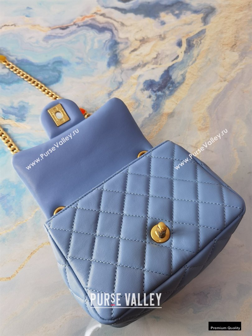 Chanel Resin Chain Lambskin Mini Flap Bag AS2379 Denim Blue 2021 (jiyuan/haoyun-21012237)