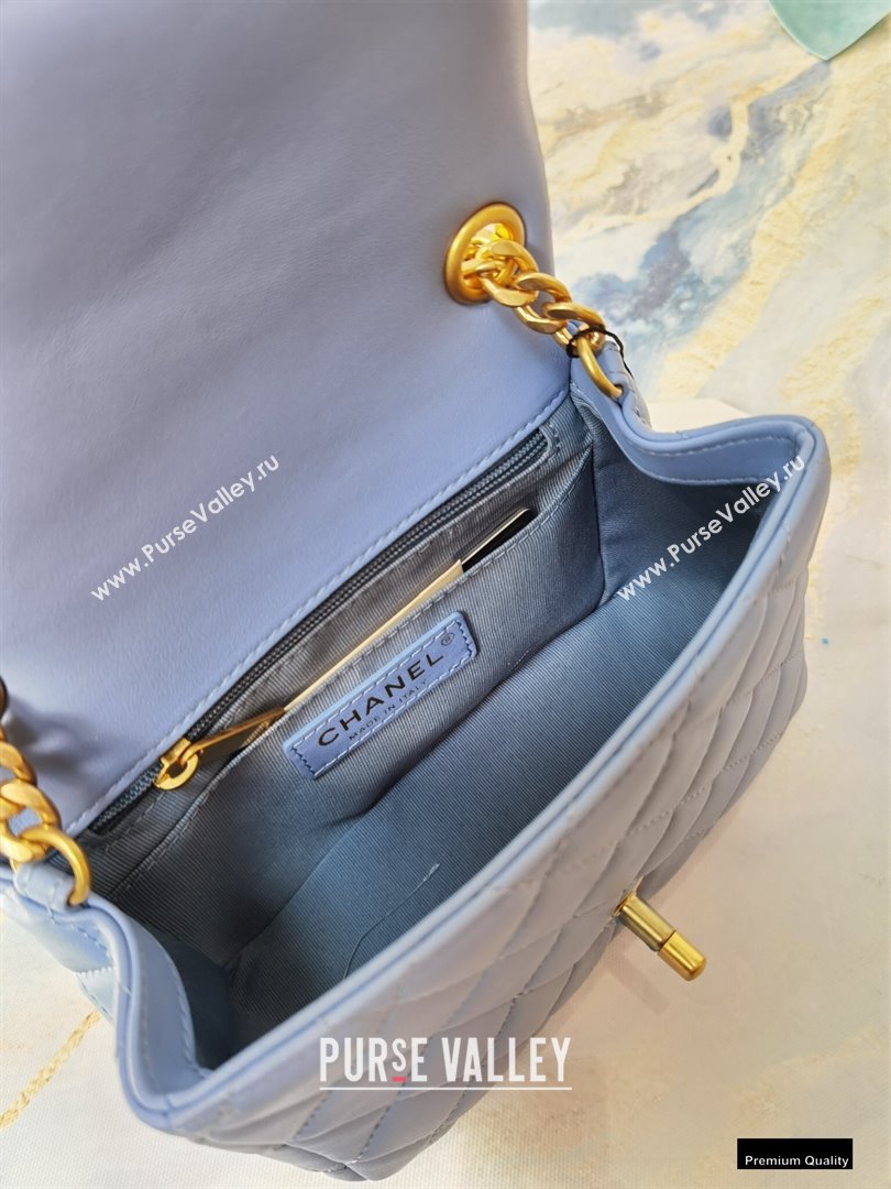 Chanel Resin Chain Lambskin Mini Flap Bag AS2379 Denim Blue 2021 (jiyuan/haoyun-21012237)